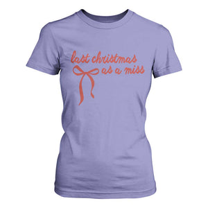 Last Christmas As A Miss T Shirt For Women Bride To Be Future Mrs Xmas Engaged Gift TS10 Violet Print Your Wear