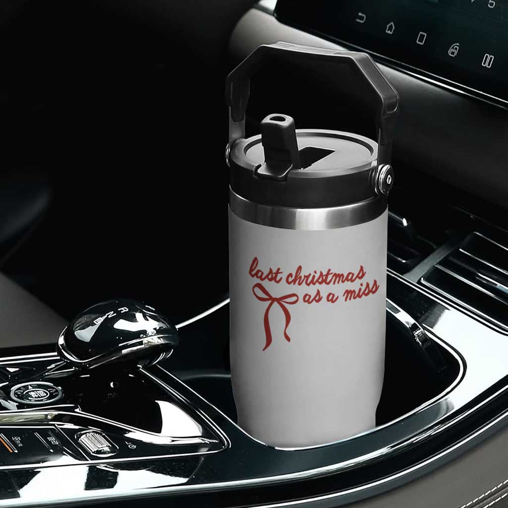 Last Christmas As A Miss Flip Straw Tumbler Bride To Be Future Mrs Xmas Engaged Gift TS10 Print Your Wear
