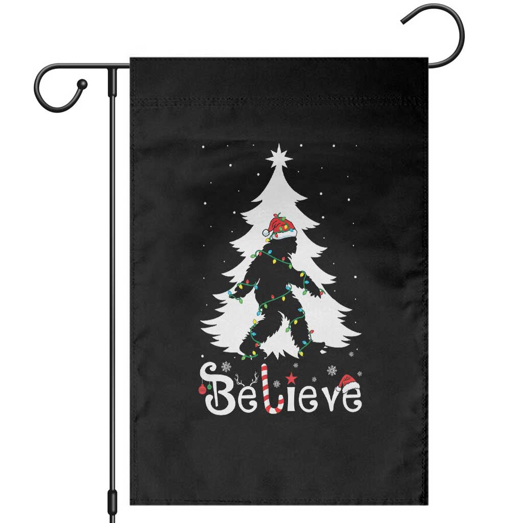 Bigfoot Christmas Garden Flag Santa Bigfoot Xmas Tree Funny Sasquatch Yeti TS10 Black Print Your Wear