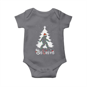 Bigfoot Christmas Baby Onesie Santa Bigfoot Xmas Tree Funny Sasquatch Yeti TS10 Charcoal Print Your Wear