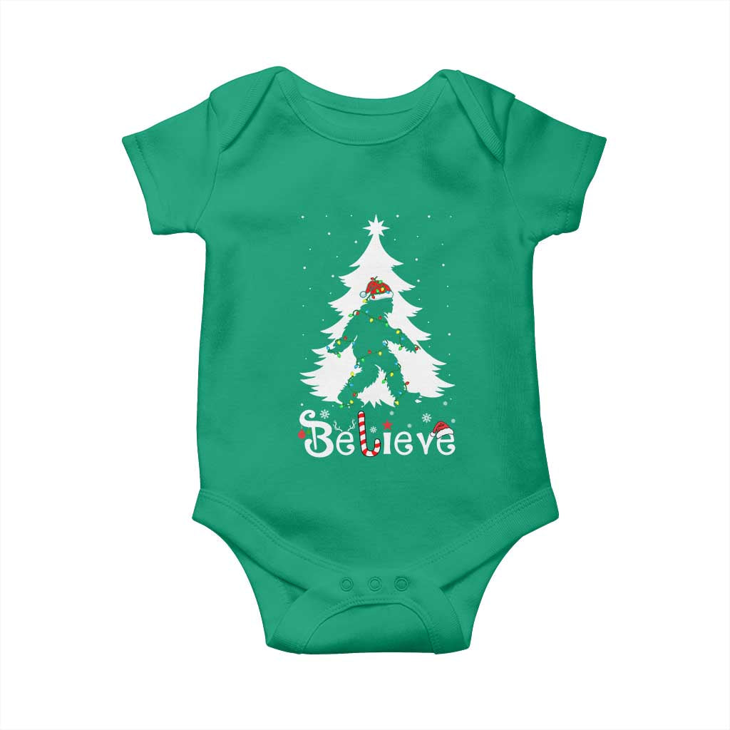 Bigfoot Christmas Baby Onesie Santa Bigfoot Xmas Tree Funny Sasquatch Yeti TS10 Irish Green Print Your Wear
