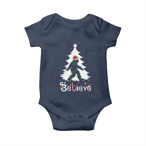 Bigfoot Christmas Baby Onesie Santa Bigfoot Xmas Tree Funny Sasquatch Yeti TS10 Navy Print Your Wear