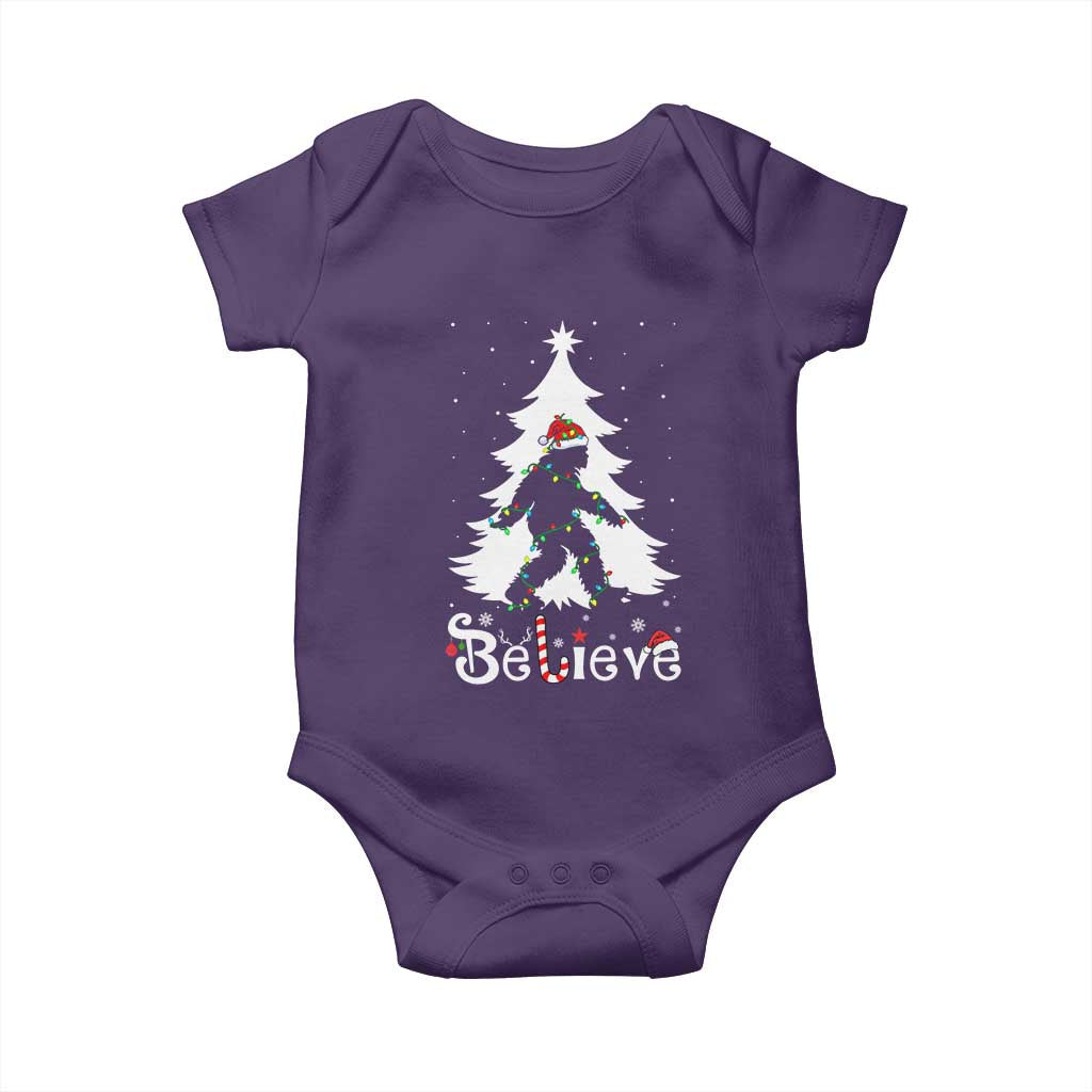 Bigfoot Christmas Baby Onesie Santa Bigfoot Xmas Tree Funny Sasquatch Yeti TS10 Purple Print Your Wear