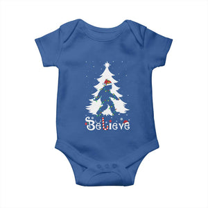 Bigfoot Christmas Baby Onesie Santa Bigfoot Xmas Tree Funny Sasquatch Yeti TS10 Royal Blue Print Your Wear
