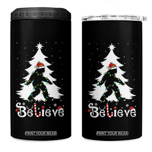 Bigfoot Christmas 4 in 1 Can Cooler Tumbler Santa Bigfoot Xmas Tree Funny Sasquatch Yeti TS10 One Size: 16 oz Black Print Your Wear