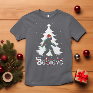 Bigfoot Christmas T Shirt Santa Bigfoot Xmas Tree Funny Sasquatch Yeti TS10 Charcoal Print Your Wear