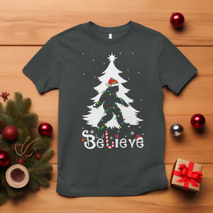 Bigfoot Christmas T Shirt Santa Bigfoot Xmas Tree Funny Sasquatch Yeti TS10 Dark Heather Print Your Wear