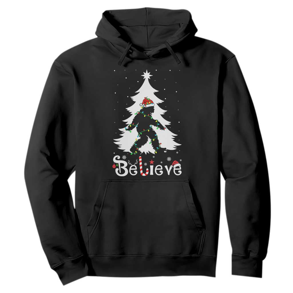 Bigfoot Christmas Hoodie Santa Bigfoot Xmas Tree Funny Sasquatch Yeti TS10 Black Print Your Wear