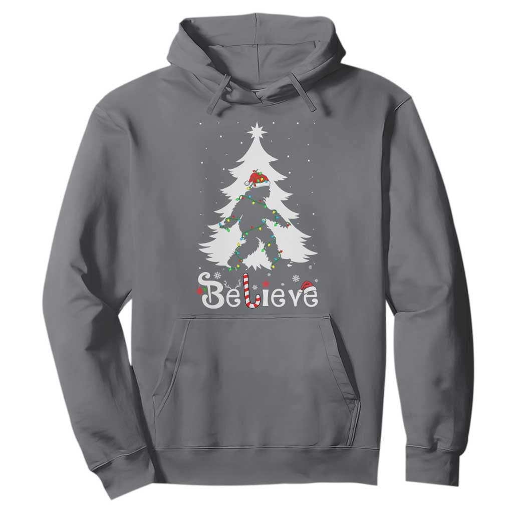 Bigfoot Christmas Hoodie Santa Bigfoot Xmas Tree Funny Sasquatch Yeti TS10 Charcoal Print Your Wear