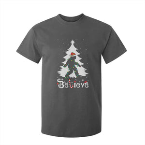 Bigfoot Christmas T Shirt For Kid Santa Bigfoot Xmas Tree Funny Sasquatch Yeti TS10 Dark Heather Print Your Wear