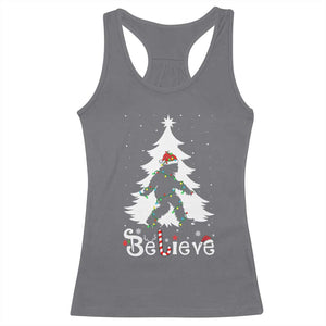 Bigfoot Christmas Racerback Tank Top Santa Bigfoot Xmas Tree Funny Sasquatch Yeti TS10 Charcoal Print Your Wear