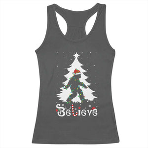 Bigfoot Christmas Racerback Tank Top Santa Bigfoot Xmas Tree Funny Sasquatch Yeti TS10 Dark Heather Print Your Wear