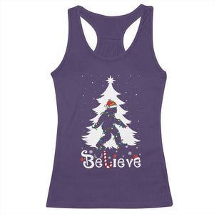 Bigfoot Christmas Racerback Tank Top Santa Bigfoot Xmas Tree Funny Sasquatch Yeti TS10 Purple Print Your Wear