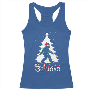 Bigfoot Christmas Racerback Tank Top Santa Bigfoot Xmas Tree Funny Sasquatch Yeti TS10 Royal Blue Print Your Wear