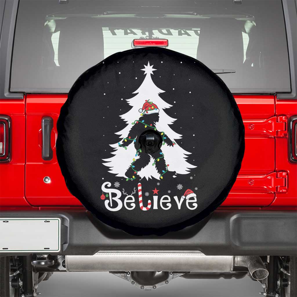 Bigfoot Christmas Spare Tire Cover Santa Bigfoot Xmas Tree Funny Sasquatch Yeti TS10 Black Print Your Wear