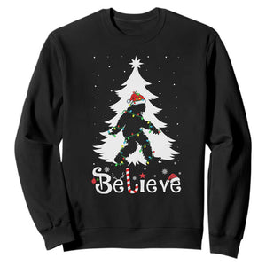 Bigfoot Christmas Sweatshirt Santa Bigfoot Xmas Tree Funny Sasquatch Yeti TS10 Black Print Your Wear