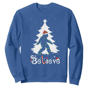Bigfoot Christmas Sweatshirt Santa Bigfoot Xmas Tree Funny Sasquatch Yeti TS10 Royal Blue Print Your Wear