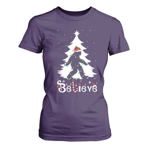 Bigfoot Christmas T Shirt For Women Santa Bigfoot Xmas Tree Funny Sasquatch Yeti TS10 Purple Print Your Wear