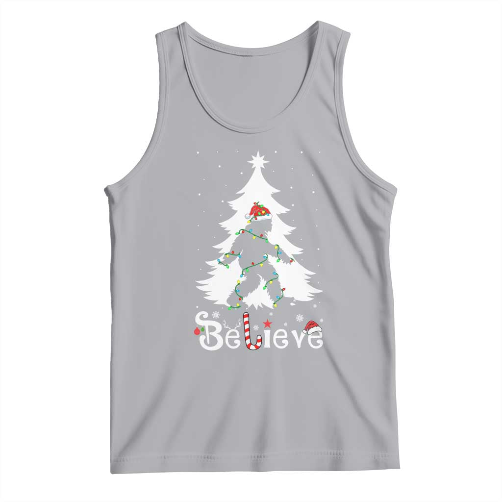 Bigfoot Christmas Tank Top Santa Bigfoot Xmas Tree Funny Sasquatch Yeti TS10 Athletic Heather Print Your Wear