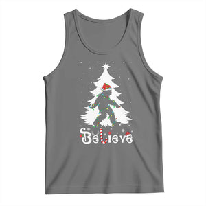 Bigfoot Christmas Tank Top Santa Bigfoot Xmas Tree Funny Sasquatch Yeti TS10 Black Heather Print Your Wear