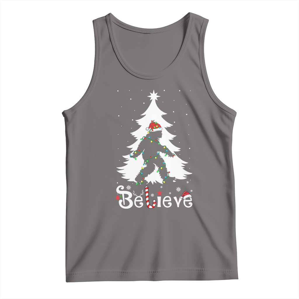 Bigfoot Christmas Tank Top Santa Bigfoot Xmas Tree Funny Sasquatch Yeti TS10 Deep Heather Print Your Wear