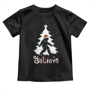 Bigfoot Christmas Toddler T Shirt Santa Bigfoot Xmas Tree Funny Sasquatch Yeti TS10 Black Print Your Wear