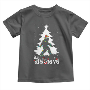 Bigfoot Christmas Toddler T Shirt Santa Bigfoot Xmas Tree Funny Sasquatch Yeti TS10 Dark Heather Print Your Wear
