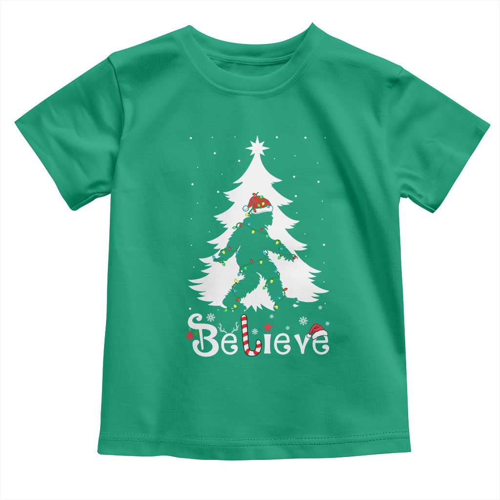 Bigfoot Christmas Toddler T Shirt Santa Bigfoot Xmas Tree Funny Sasquatch Yeti TS10 Irish Green Print Your Wear