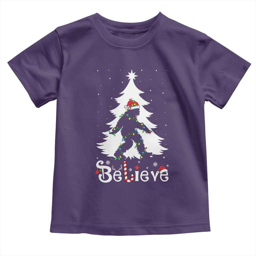 Bigfoot Christmas Toddler T Shirt Santa Bigfoot Xmas Tree Funny Sasquatch Yeti TS10 Purple Print Your Wear