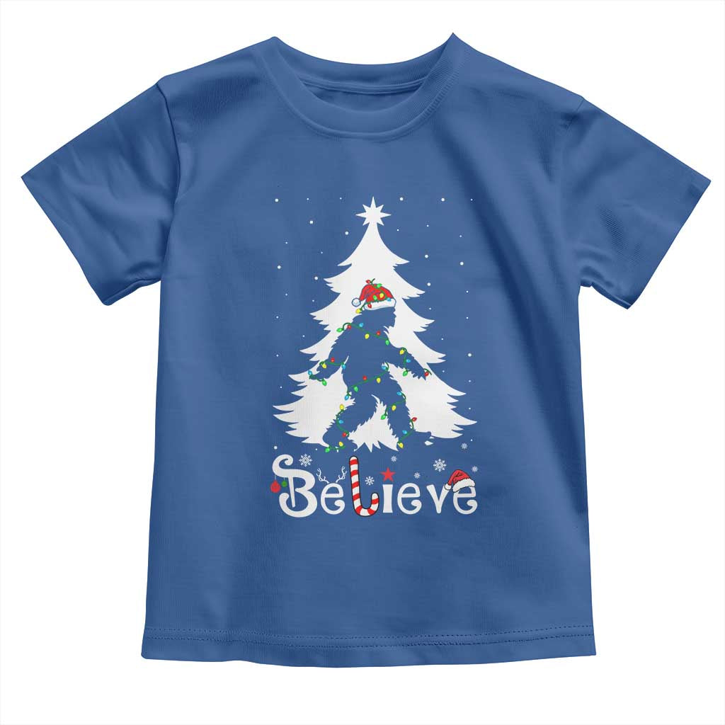 Bigfoot Christmas Toddler T Shirt Santa Bigfoot Xmas Tree Funny Sasquatch Yeti TS10 Royal Blue Print Your Wear
