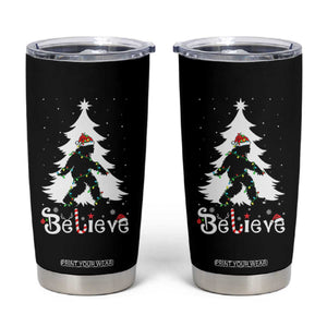 Bigfoot Christmas Tumbler Cup Santa Bigfoot Xmas Tree Funny Sasquatch Yeti TS10 Black Print Your Wear