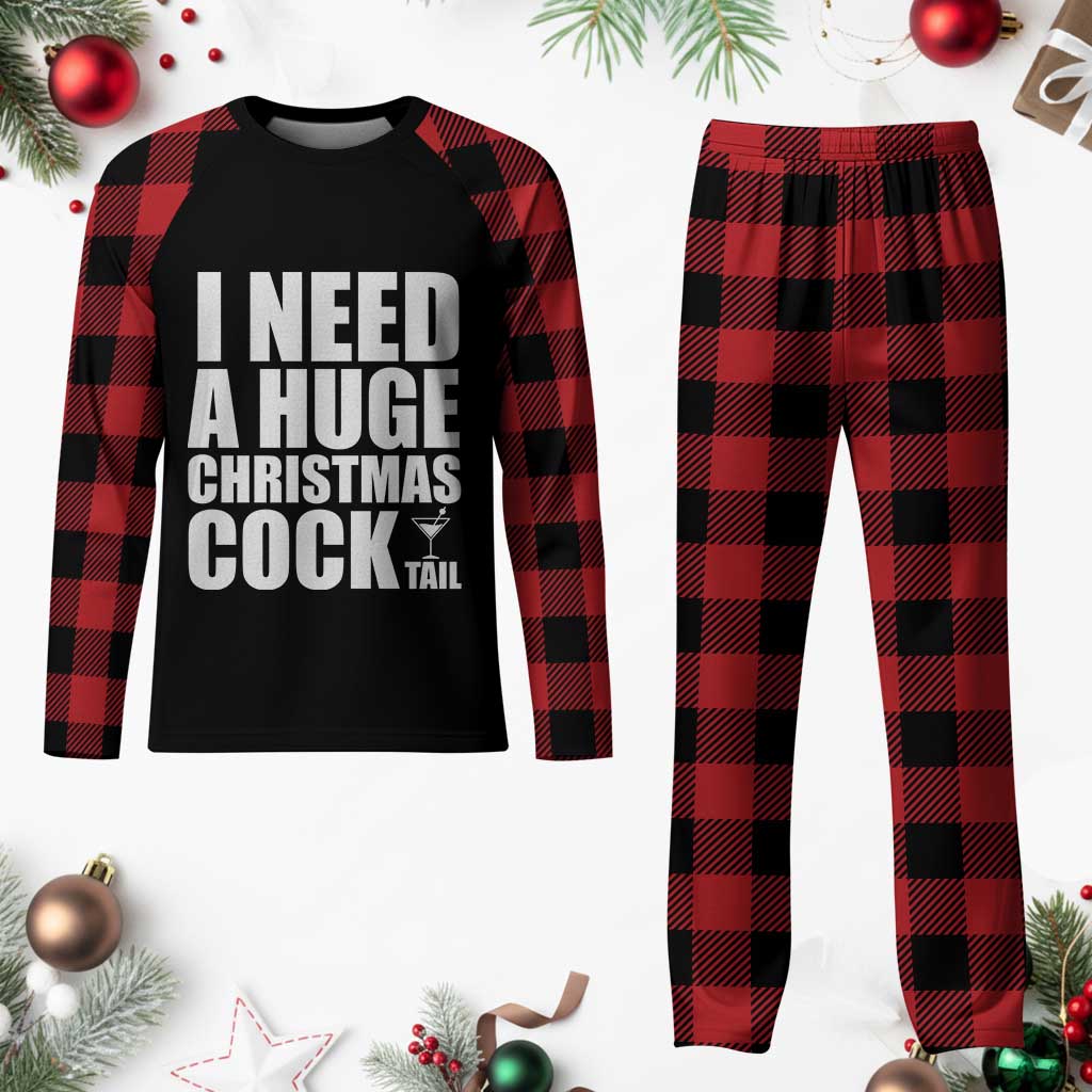 I Need a Huge Christmas COCKtail Plaid Pajama Set Funny Adult Humor Inappropriate Drinking Gift TS10 Buffalo Plaid Print Your Wear
