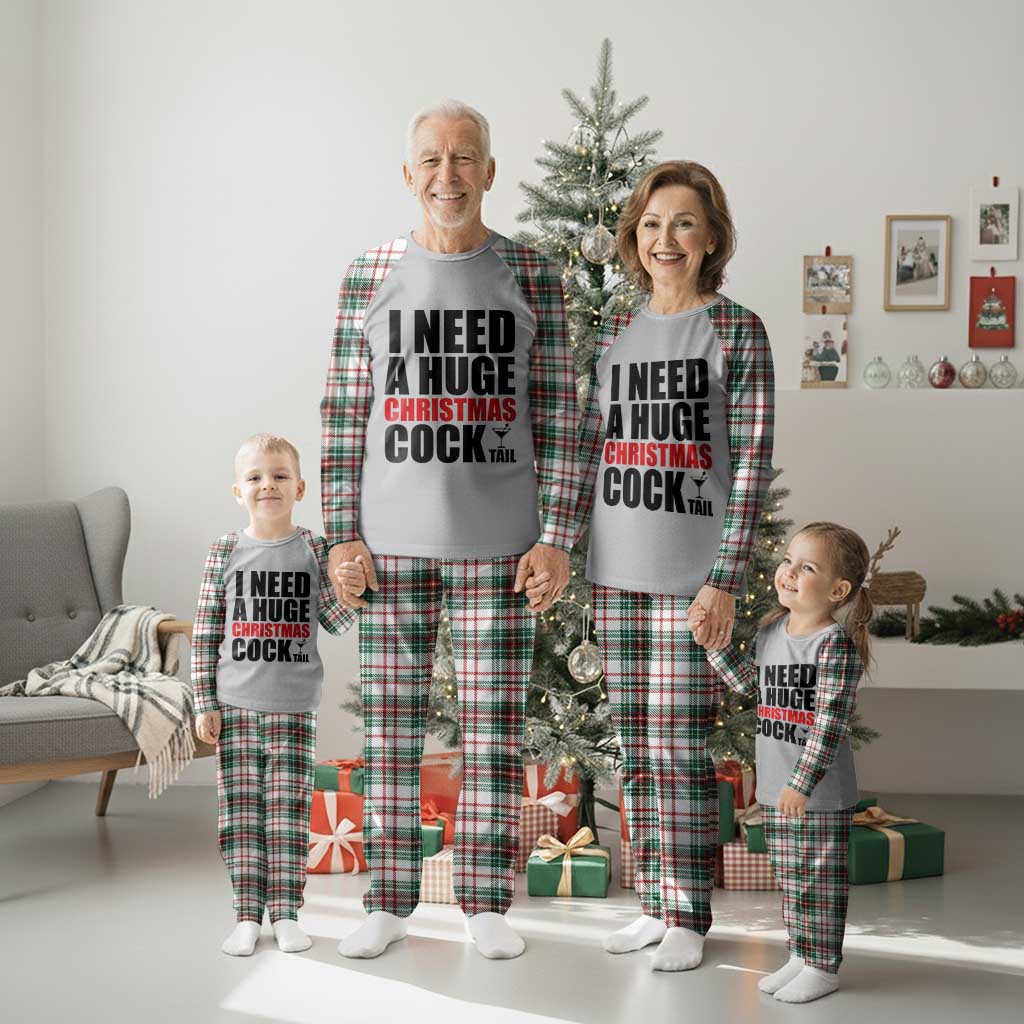 Funny Inappropriate Christmas Plaid Pajama Set I Need a Huge Christmas COCKtail Adult Humor Drinking Gift TS10 Christmas Plaid Print Your Wear