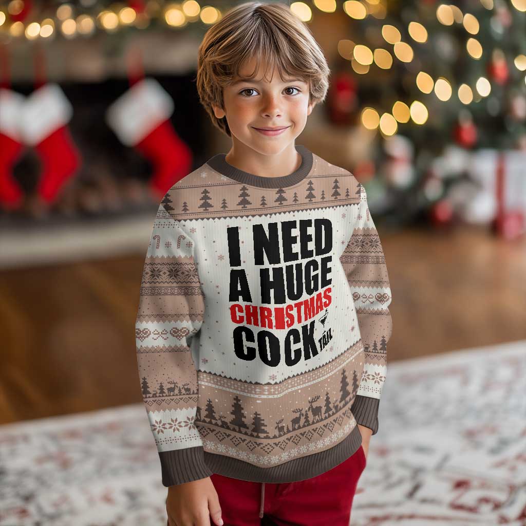 Funny Inappropriate Xmas Ugly Christmas Sweater I Need a Huge Christmas COCKtail Adult Humor Drinking Gift TS10 Mocha Mousse Print Your Wear