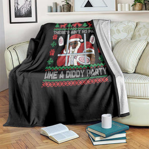 Funny Christmas Diddy Throw Blanket Aint No Party Like A Diddy Party Baby Oil Dirty Ugly Xmas TS10 Print Your Wear