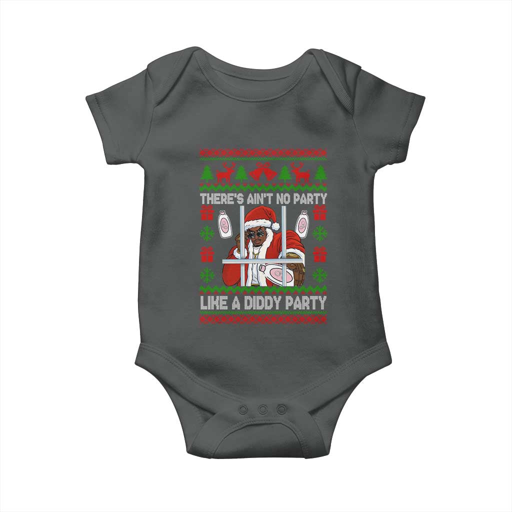 Funny Christmas Diddy Baby Onesie Aint No Party Like A Diddy Party Baby Oil Dirty Ugly Xmas TS10 Dark Heather Print Your Wear