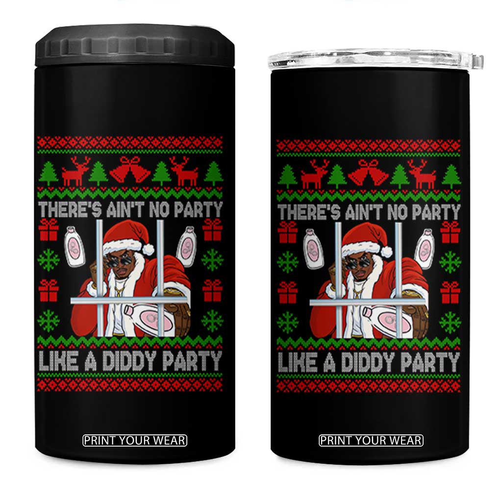 Funny Christmas Diddy 4 in 1 Can Cooler Tumbler Aint No Party Like A Diddy Party Baby Oil Dirty Ugly Xmas TS10 One Size: 16 oz Black Print Your Wear