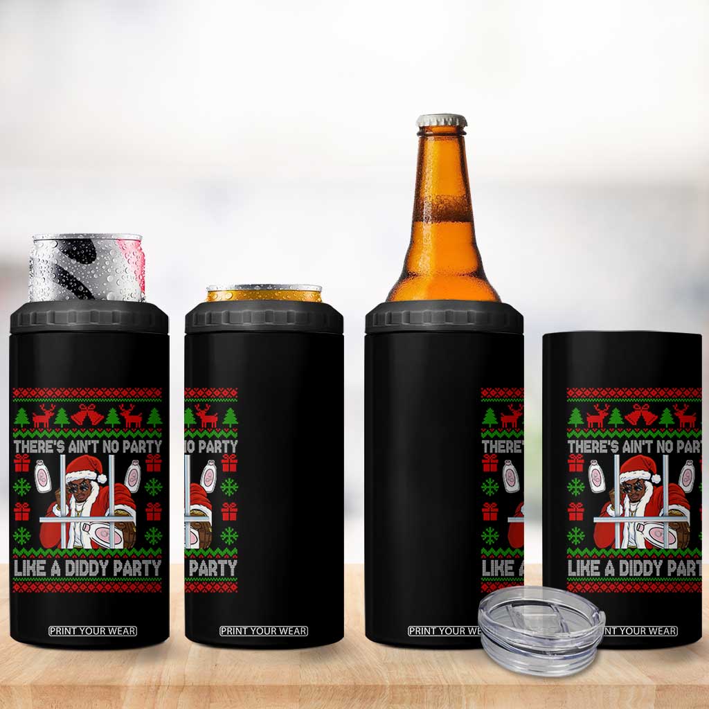 Funny Christmas Diddy 4 in 1 Can Cooler Tumbler Aint No Party Like A Diddy Party Baby Oil Dirty Ugly Xmas TS10 Print Your Wear