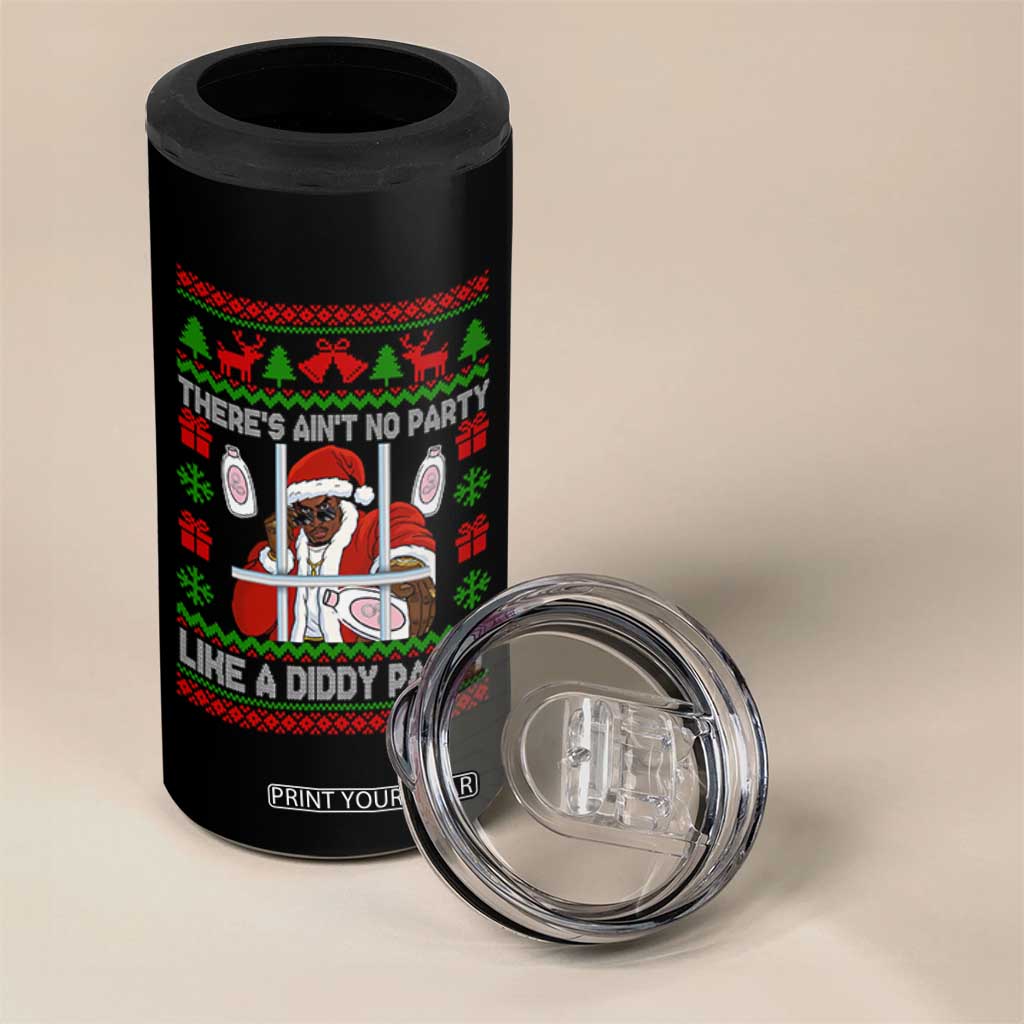 Funny Christmas Diddy 4 in 1 Can Cooler Tumbler Aint No Party Like A Diddy Party Baby Oil Dirty Ugly Xmas TS10 Print Your Wear