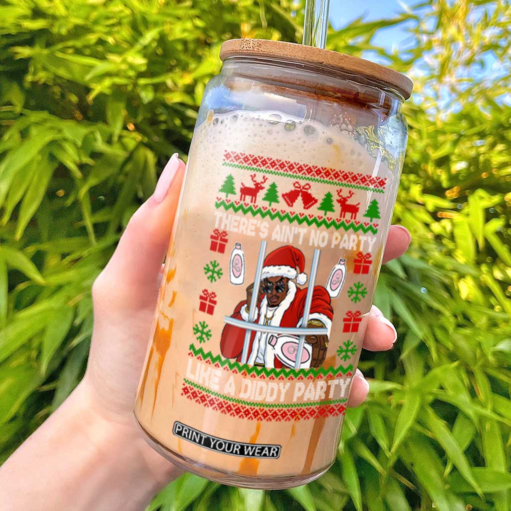 Funny Christmas Diddy Glass Can Aint No Party Like A Diddy Party Baby Oil Dirty Ugly Xmas TS10 Black Print Your Wear
