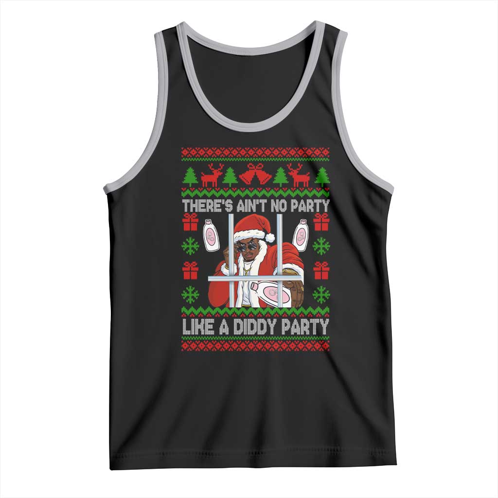 Funny Christmas Diddy Tank Top Aint No Party Like A Diddy Party Baby Oil Dirty Ugly Xmas TS10 Black Athletic Heather Print Your Wear