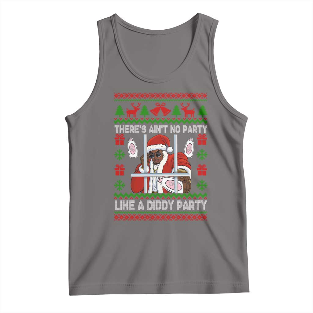 Funny Christmas Diddy Tank Top Aint No Party Like A Diddy Party Baby Oil Dirty Ugly Xmas TS10 Deep Heather Print Your Wear