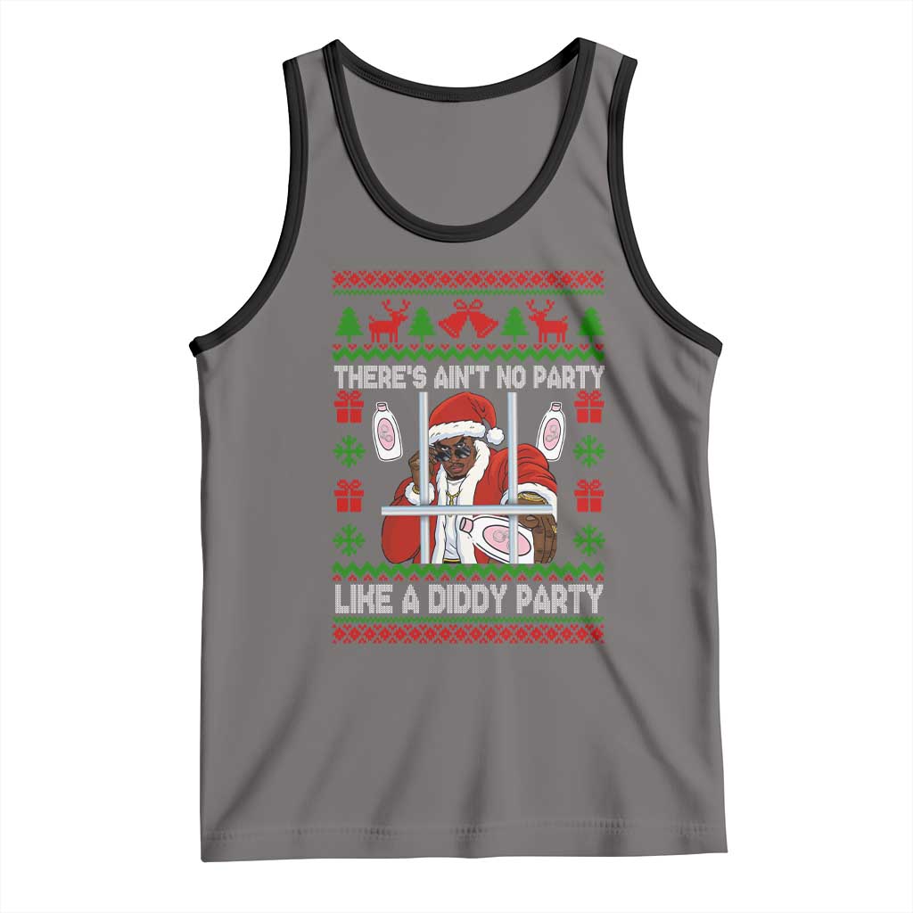 Funny Christmas Diddy Tank Top Aint No Party Like A Diddy Party Baby Oil Dirty Ugly Xmas TS10 Deep Heather Black Print Your Wear