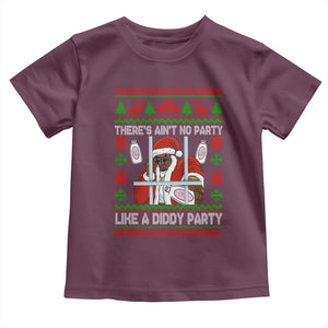Funny Christmas Diddy Toddler T Shirt Aint No Party Like A Diddy Party Baby Oil Dirty Ugly Xmas TS10 Maroon Print Your Wear