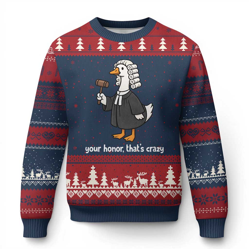 Goose Lawyer Ugly Christmas Sweater Law School Graduation Gift Funny Silly Gooses Lovers TS10 Navy Red Print Your Wear