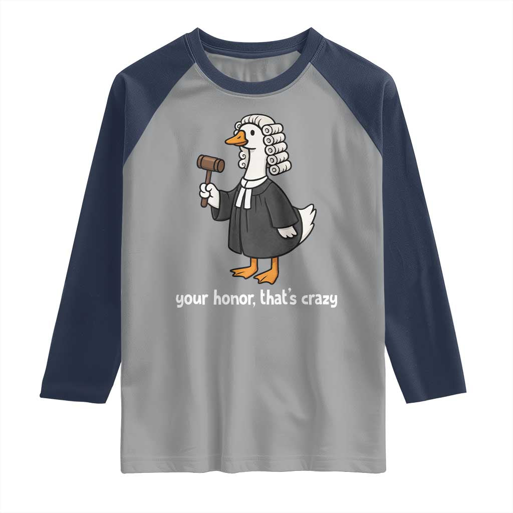 Goose Lawyer Raglan Shirt Law School Graduation Gift Funny Silly Gooses Lovers TS10 Sport Gray Navy Print Your Wear