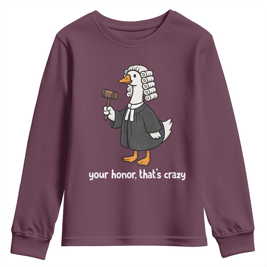 Goose Lawyer Youth Sweatshirt Law School Graduation Gift Funny Silly Gooses Lovers TS10 Maroon Print Your Wear