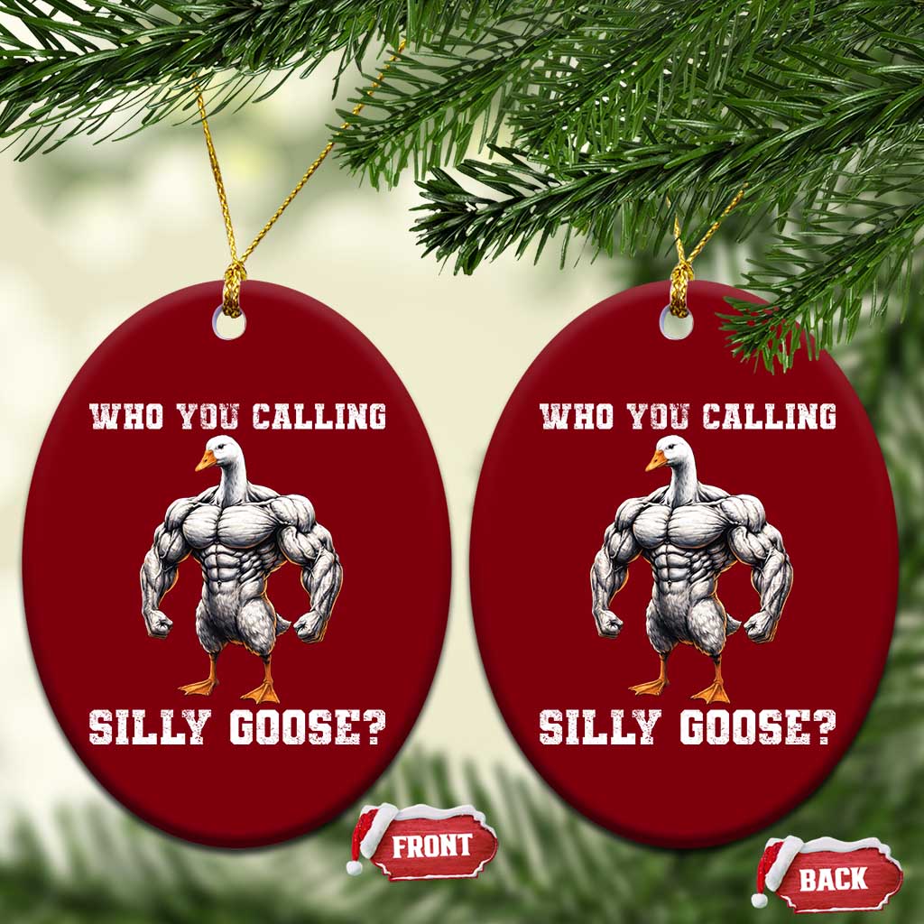 Who You Calling Silly Goose Funny Gym Meme Ceramic Ornament TS10 Print Your Wear