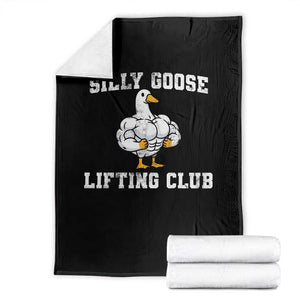 Silly Goose Lifting Club Throw Blanket Funny Gym Meme TS10 Black Print Your Wear