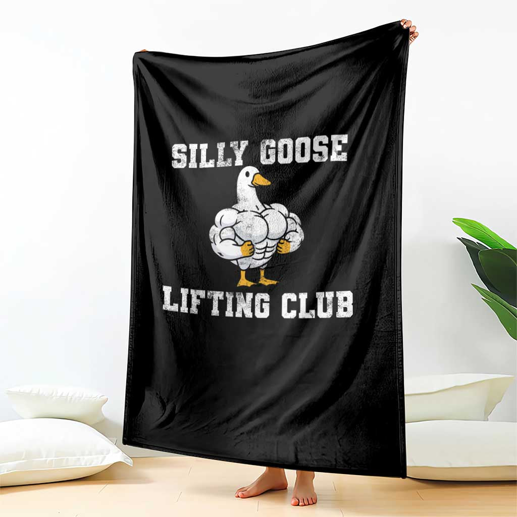 Silly Goose Lifting Club Throw Blanket Funny Gym Meme TS10 Print Your Wear
